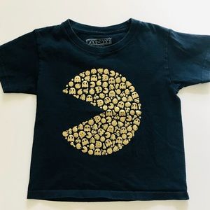 Pac Man Navy Blue And Gold Boys T-Shirt Size XS